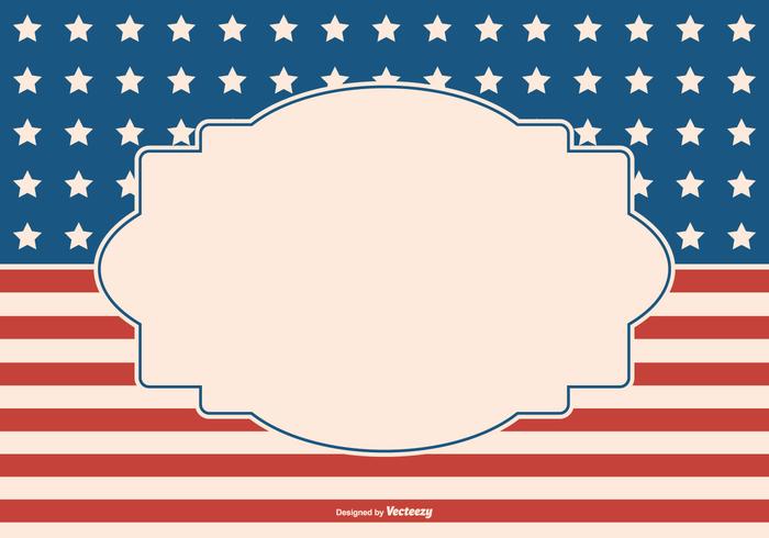 Patriotic Style Background with Blank Label vector