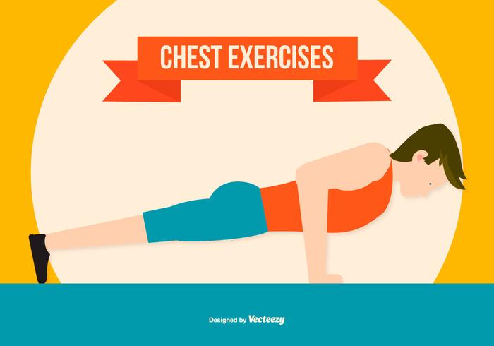 Chest Excercise Flat Style Illustration vector