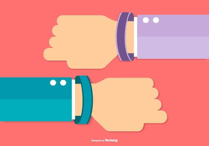 Flat Business Style Arms with Wristbands vector