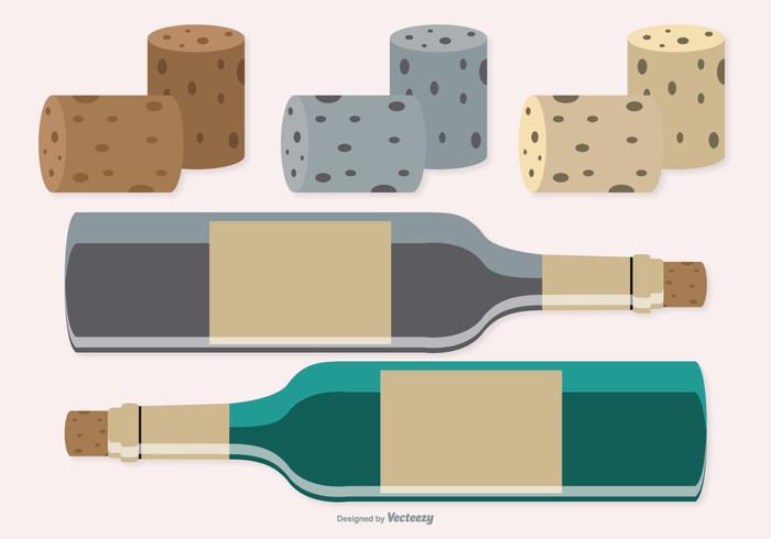 Botellas de vino con tapones vector