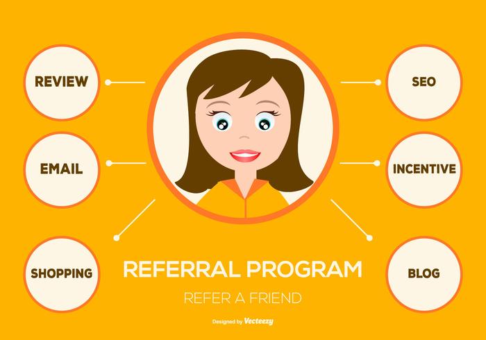 Flat Style Referral Program Illustration vector