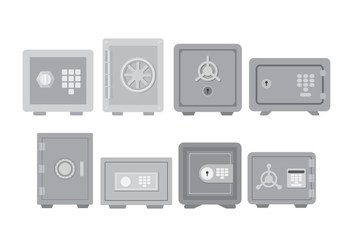 Strong Box Icon Set vector