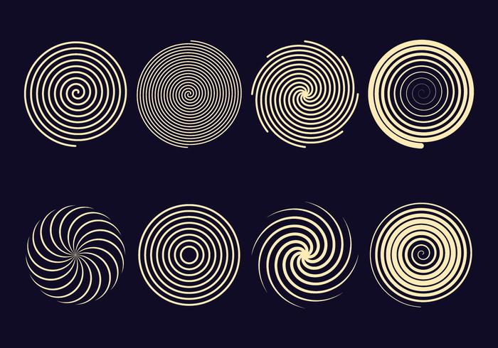 Iconos de la espiral de la hipnosis vector