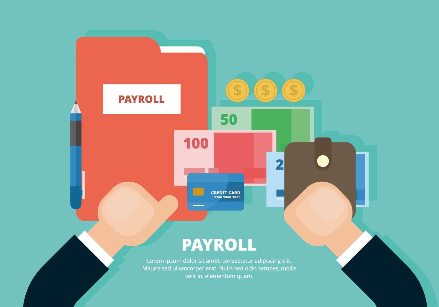 Free Payroll Illustration with flat color – Free PNG Images Vector, PSD