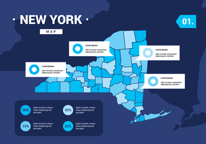 Vector de mapa de Nueva York