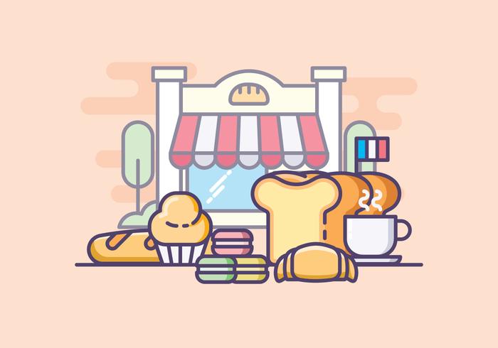 Cute French Pastries Illustration vector