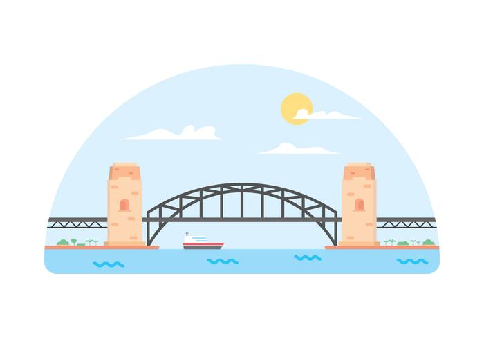 Puente del puerto simple ilustración vectorial vector