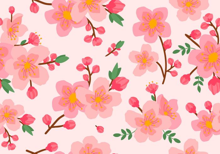 Belleza Pink Plum Blossom Seamless Pattern vector