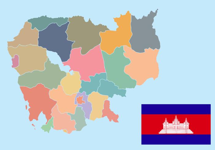 Vector de mapa de Camboya