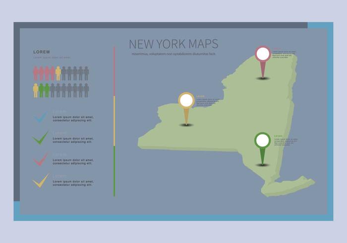 Mapa de Nueva York vector