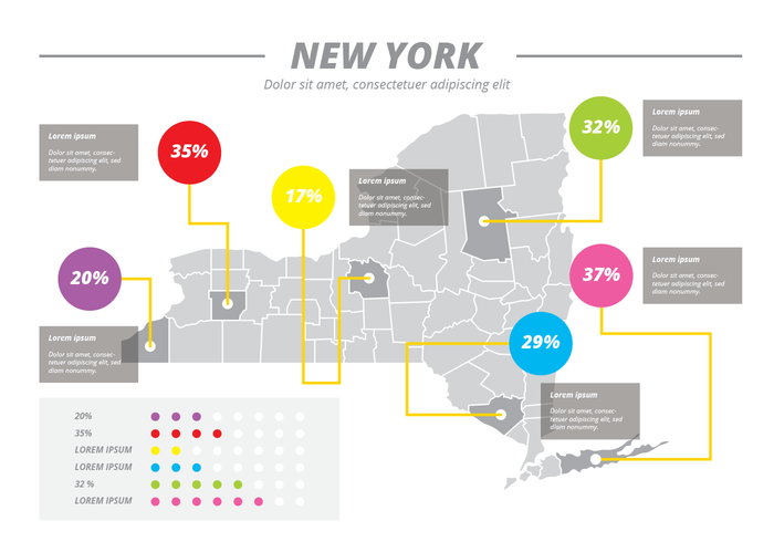 Vector de mapa de Nueva York