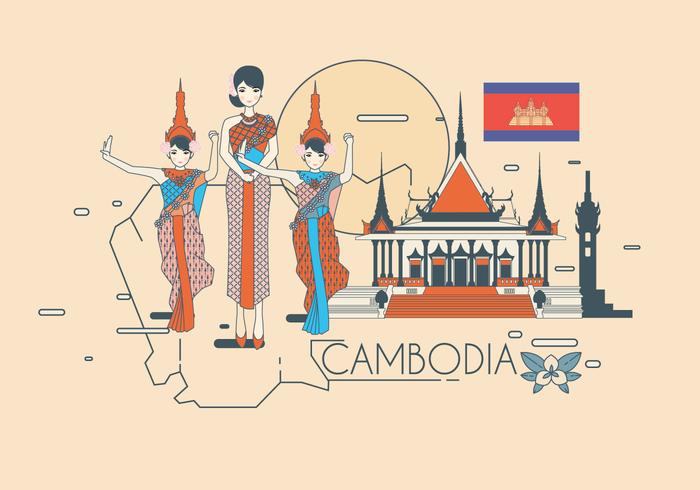 Hermosa Camboya Vector