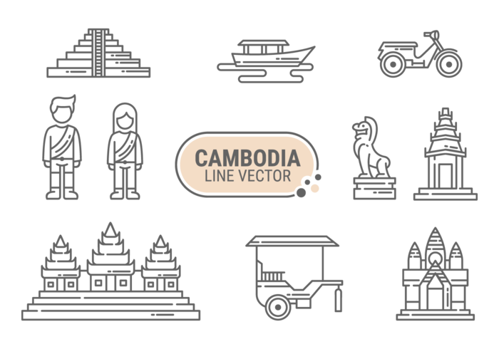 Cambodia Icons Vector