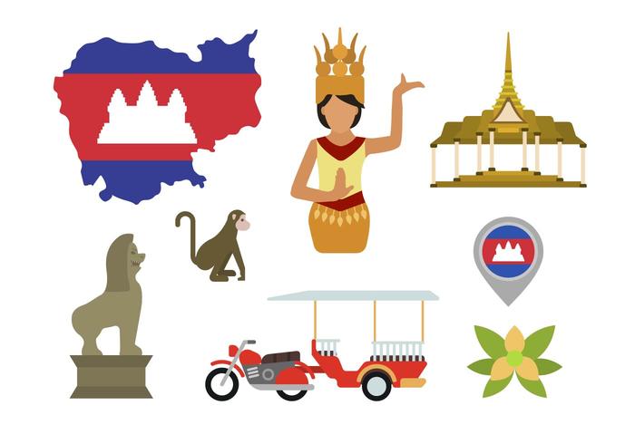 Flat Cambodia Vectors