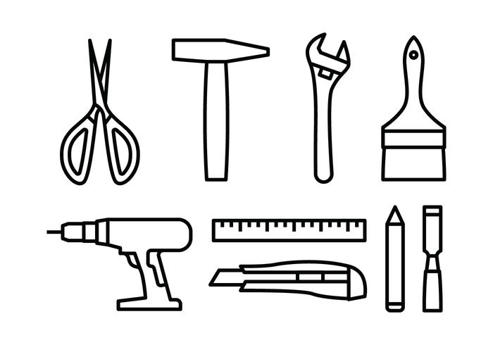 Bricolage Tool Icon Set vector