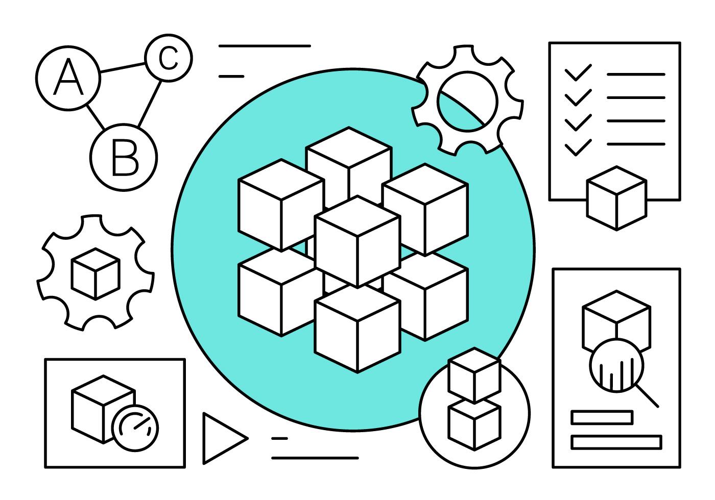 Linear Blockchain Technology Icons 162601 Vector Art at Vecteezy