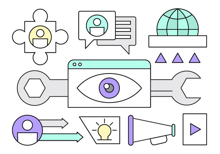 Iconos Lineales Gratuitos vector