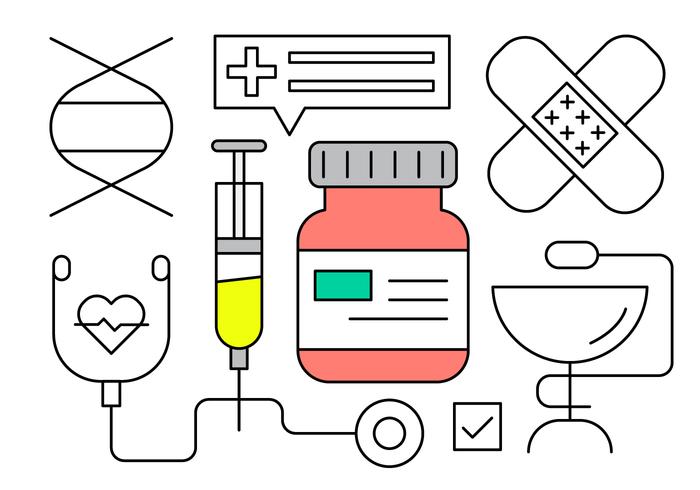 Free Medical Icons Set in Minimal Design Vector 