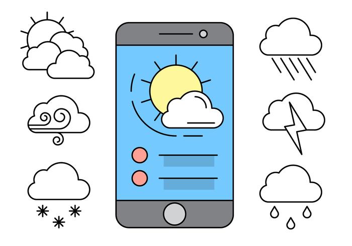 Free Linear Weather Icons vector