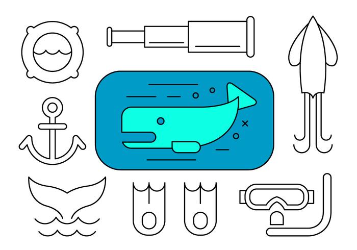 Elementos de diseño marino gratis vector