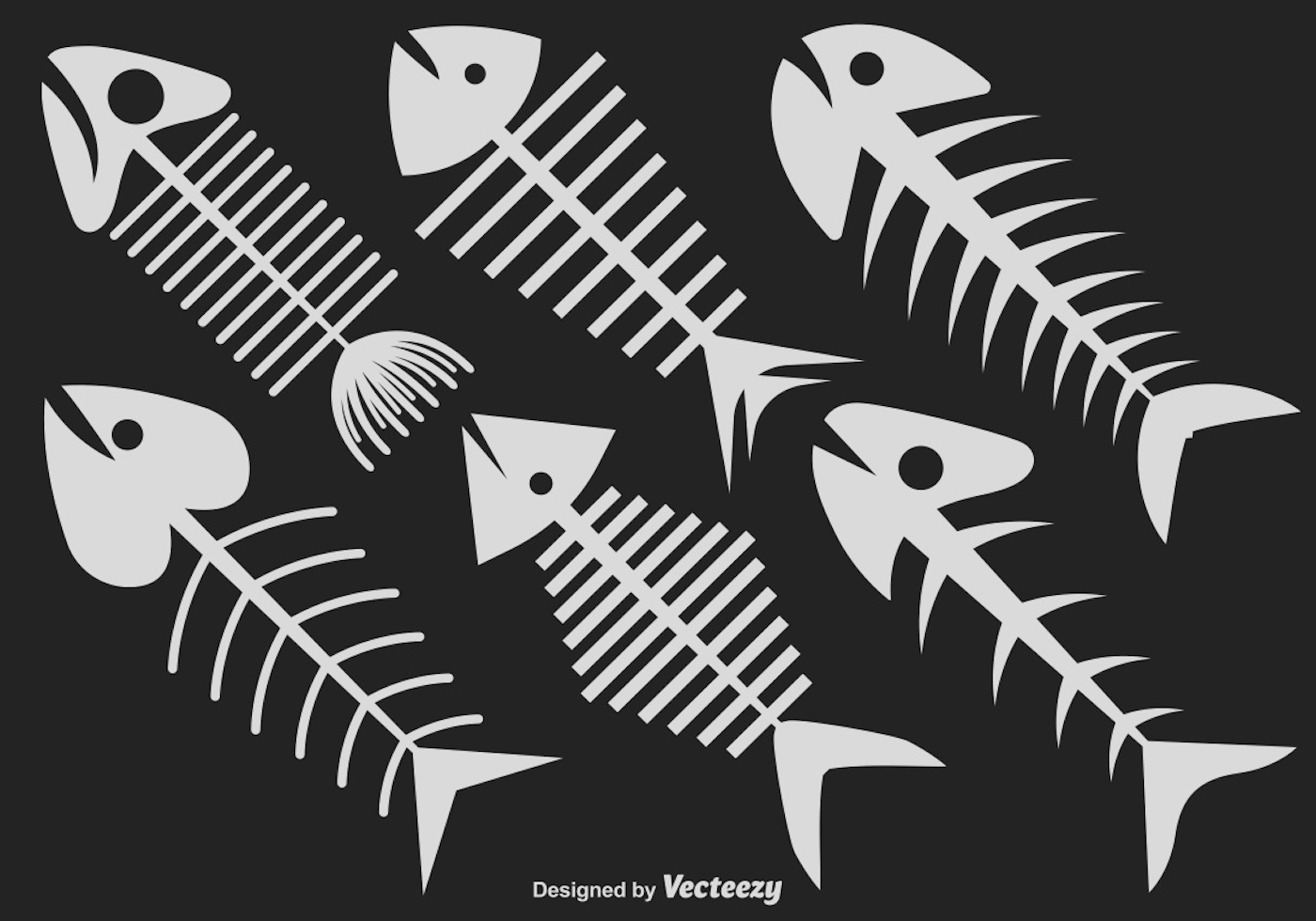 Download Vector Set Of Six Fishbone 162706 - Download Free Vectors, Clipart Graphics & Vector Art