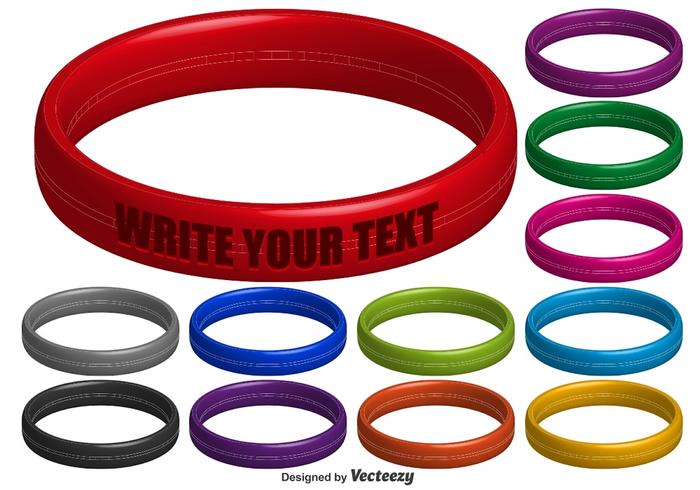 Vector Set Of Multicolored Wristbands