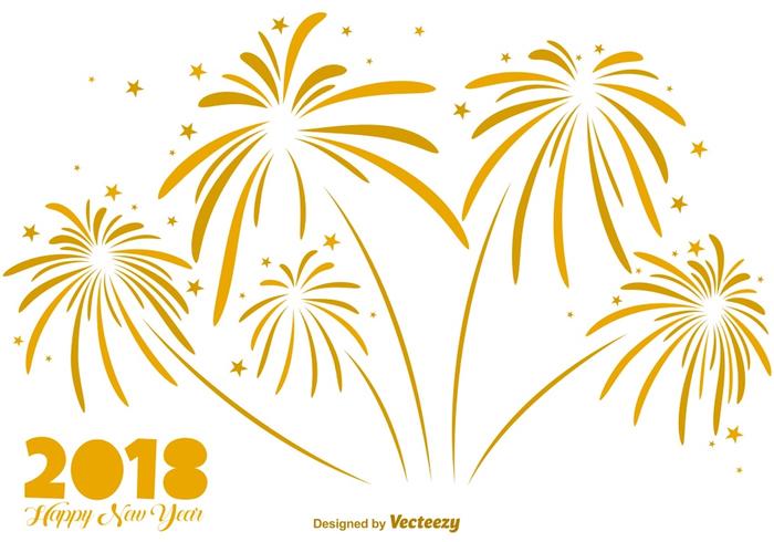 Elegant Background Of Golden Firework - Vector Elements