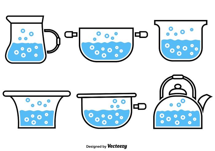 Boiling Water Vector Icons	