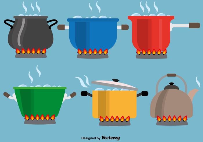 Boiling Water Vector Icons	