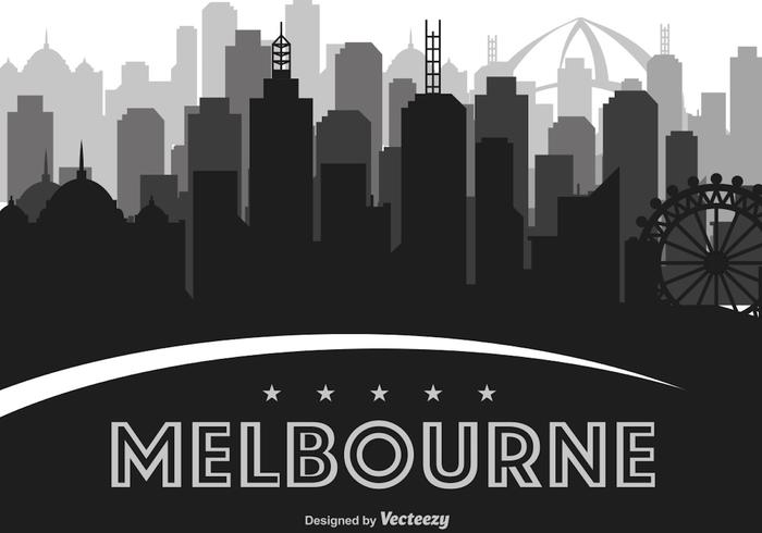 Melbourne Vector Skyline Illustration