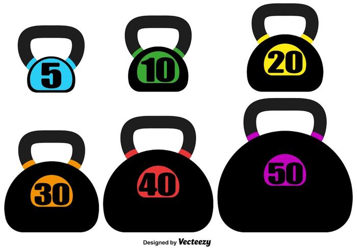 Vector Kettle Bell Set On White Background