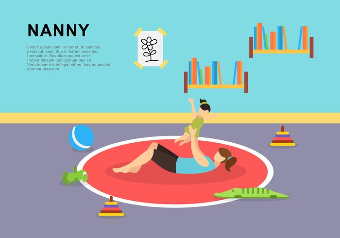 Nanny With a Child vector