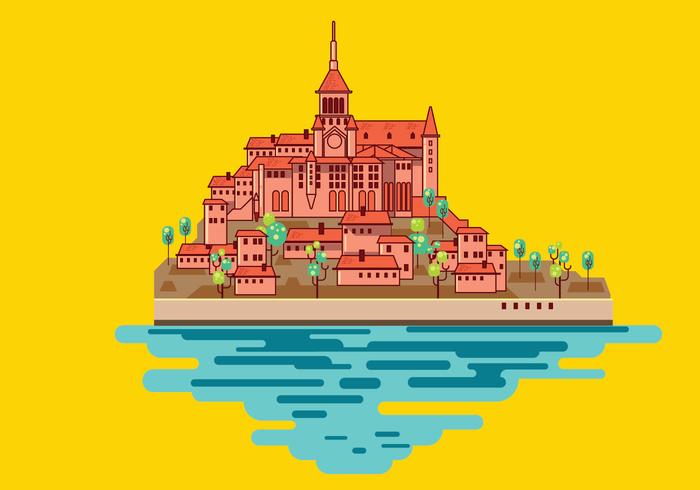 Illustration of Mont Saint-Michel, France vector