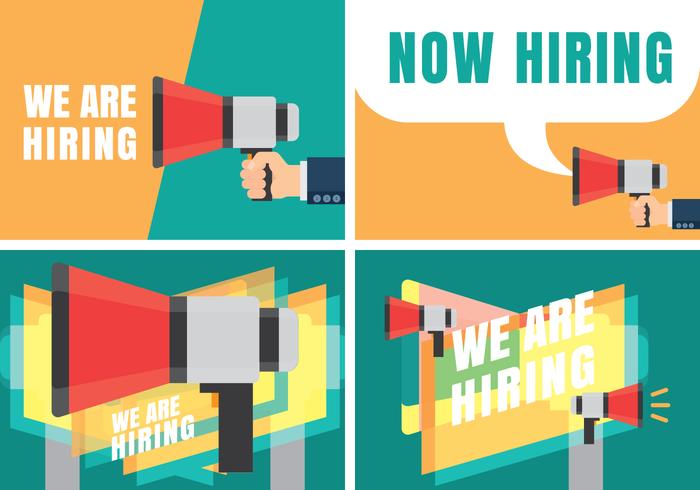 We Are Hiring Vacancy Open Recruitment Announcement vector