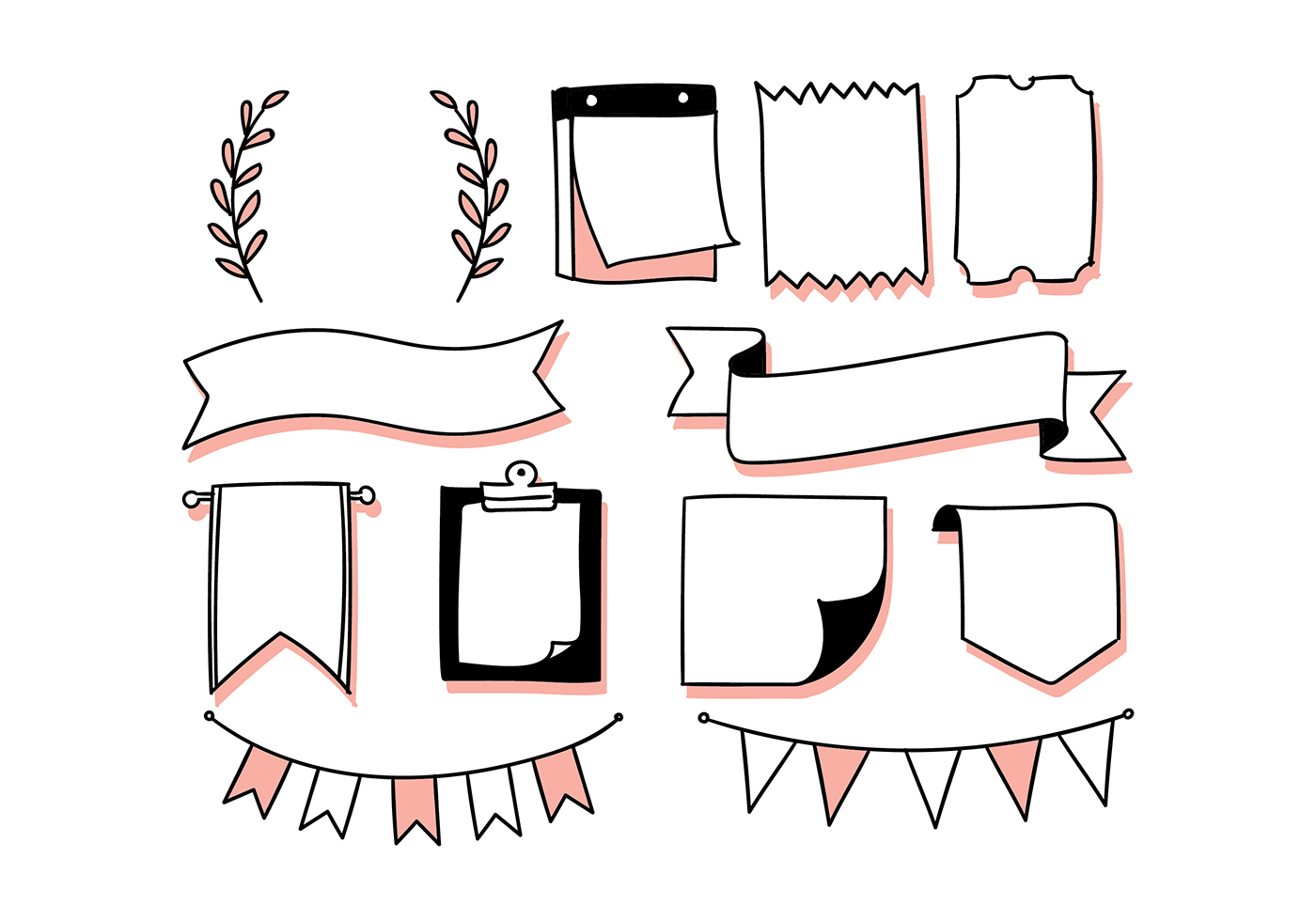 Bullet Journal Elements Free Vector 162809 Vector Art at Vecteezy