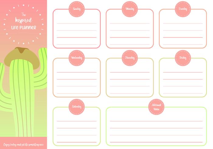 Printable Inspired Planner Vector libre