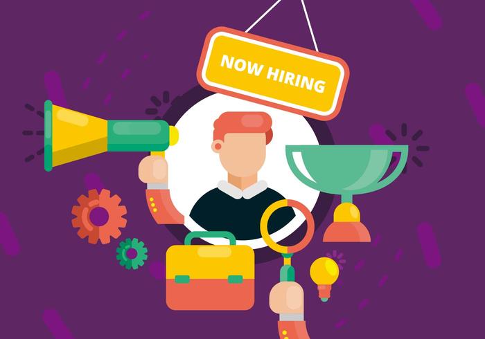 Now Hiring Illustration vector