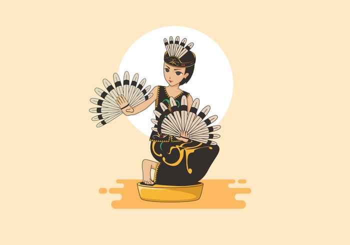 Native Dayak Girl Vector 