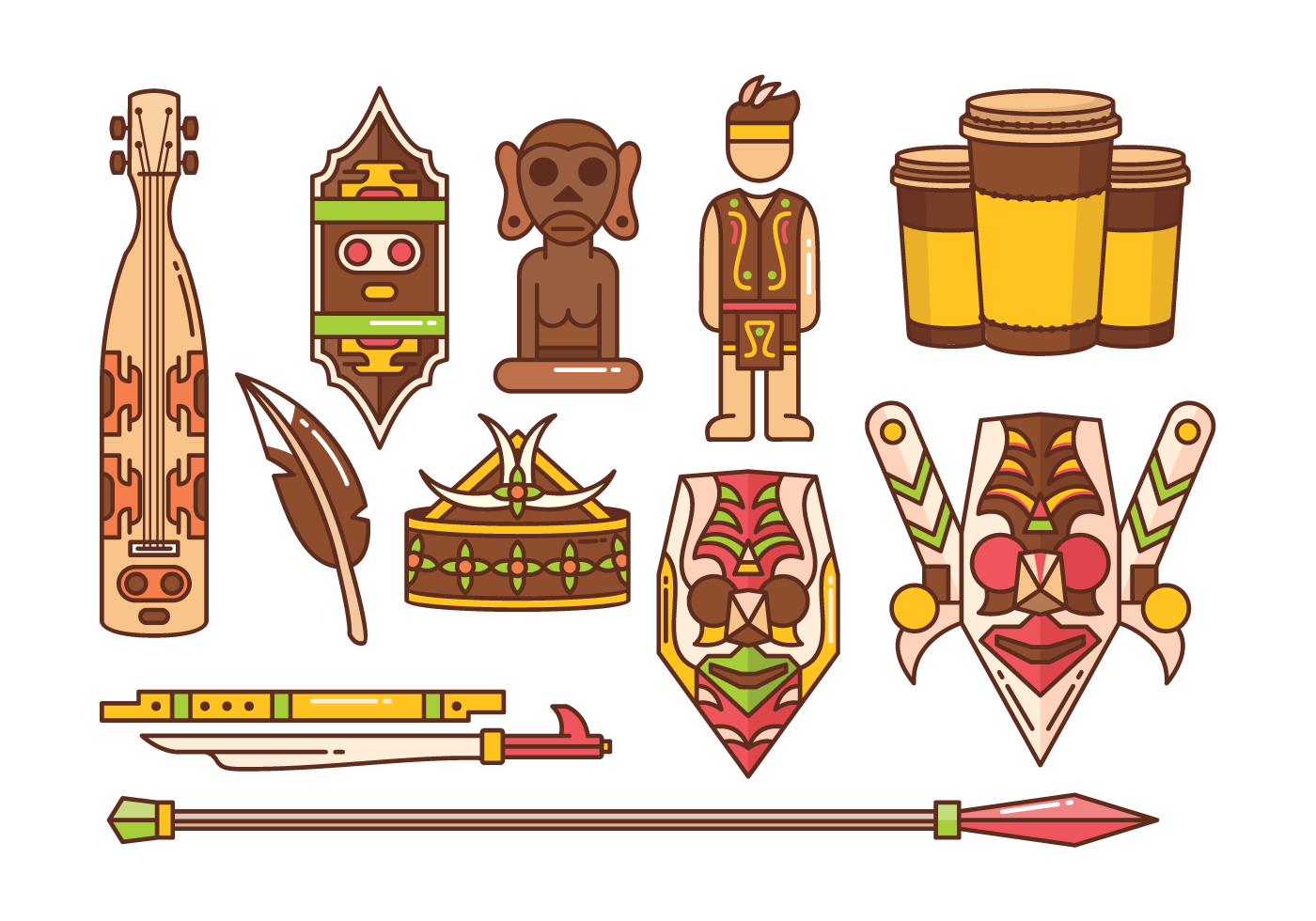 Vetor de ícones Dayak - Download Vetores e Gráficos Gratuitos