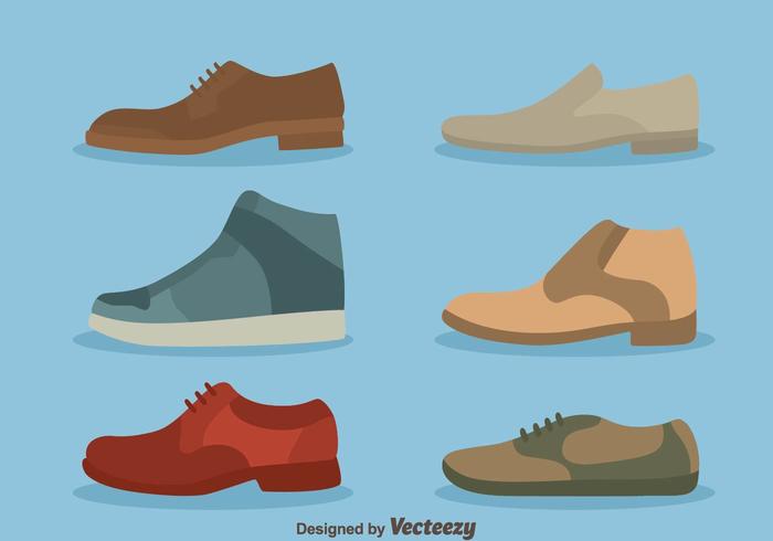 Colección de zapatos de hombre agradable vector