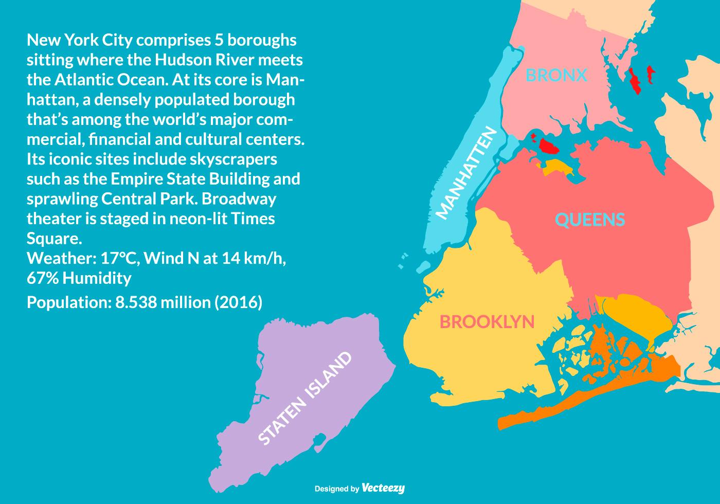 New Yorkers Map Of America Map - New York Map Illustration Vector