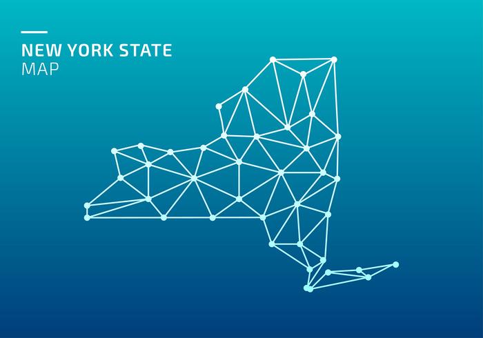 New York State Map Lowpoly Net Free Vector