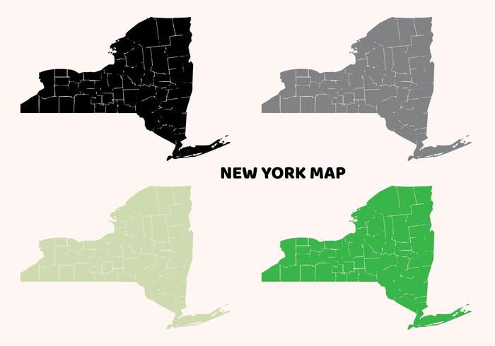 New York Map Flat Design vector