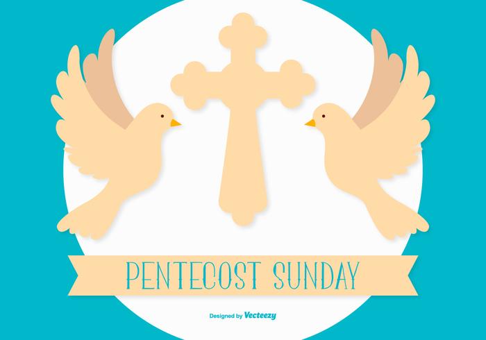 Pentecost Sunday Flat Style Illustration vector