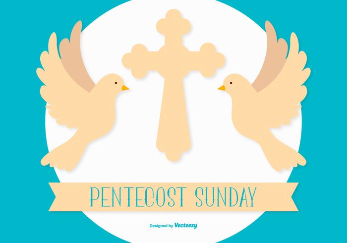 Pentecost Sunday Flat Style Illustration vector