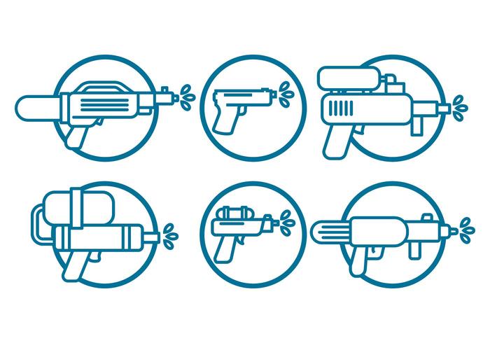 Watergun vector set