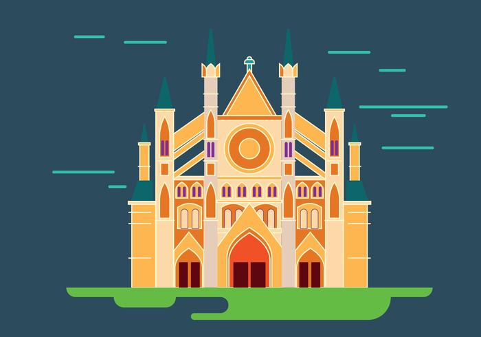 Illustration of Westminster Abbey in London Vector