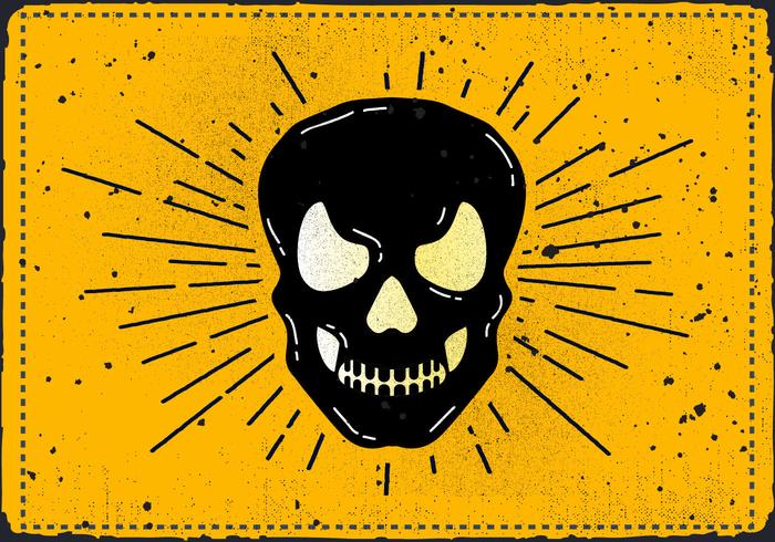 Free Vintage Halloween Skull Vector Illustration