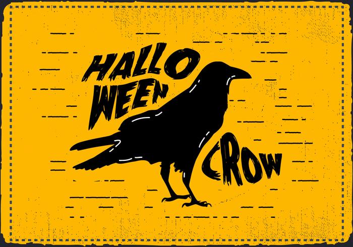 Free Scary Halloween Crow Vector