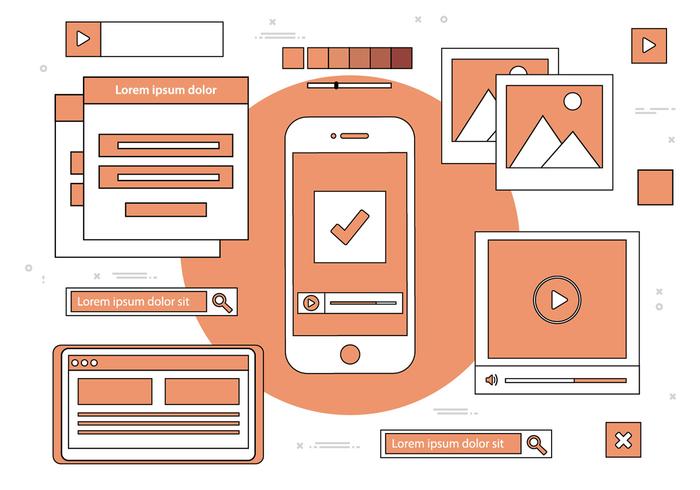 Libre de iconos vectoriales lineales y elementos vector